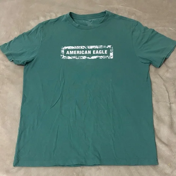 American Eagle Outfitters Teal Graphic Tee Size Medium - Picture 1 of 4